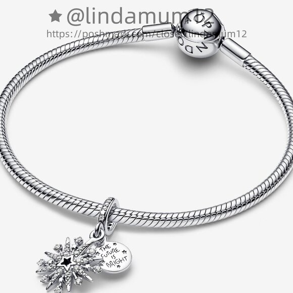 Pandora Sparkling Firework Double Dangle Charm - Picture 3 of 5